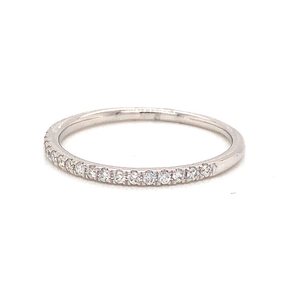 Modern Diamond Wedding Band in 14k White Gold - image 2