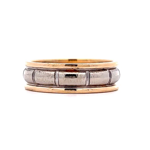 Vintage 1950s Men's Two-Tone Wedding Band in 14k - image 2