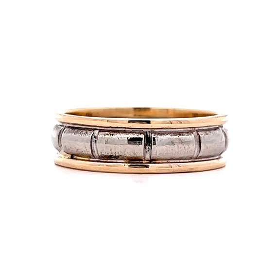 Vintage 1950s Men's Two-Tone Wedding Band in 14k - image 3