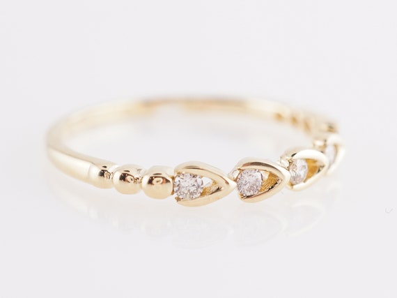 Delicate Diamond Wedding Band in 14k Yellow Gold - image 8