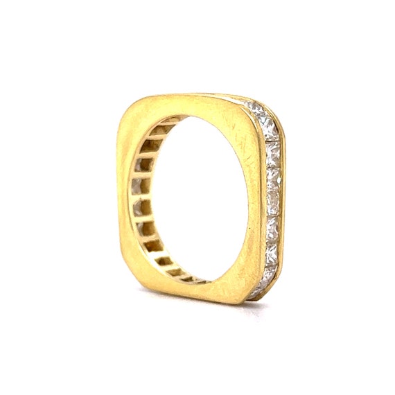 Princess Cut Square Eternity Stacking Ring in 18k… - image 5