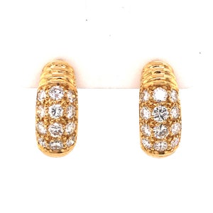 1.50 Round Brilliant Cut Diamond Earrings in 18k Yellow Gold image 4