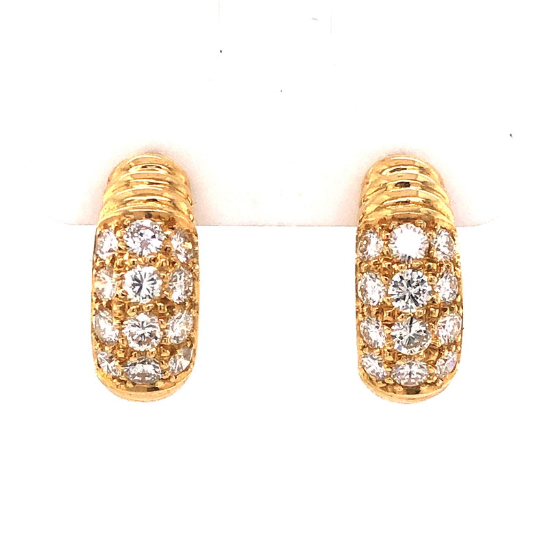 1.50 Round Brilliant Cut Diamond Earrings in 18k Yellow Gold image 4