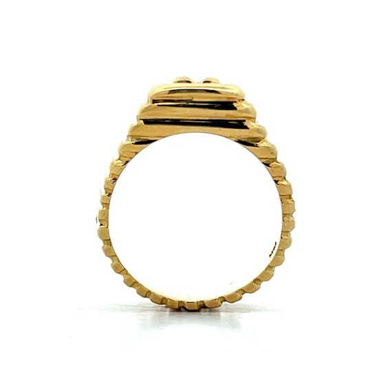 Rectangular Ridged Statement Ring in 18k Yellow G… - image 4