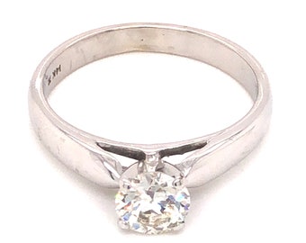 Diamond Solitaire Engagement Ring in 14k White Gold