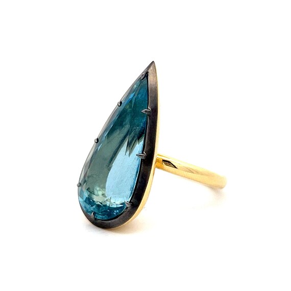 Vibrant Pear Aquamarine Statement Ring - image 6