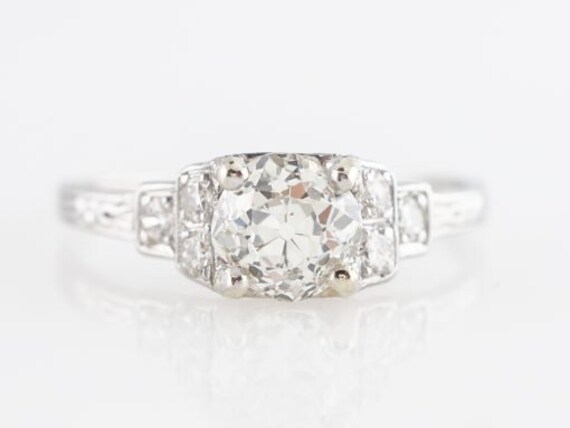 Art Deco Step Diamond Engagement Ring in Platinum - image 6