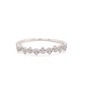 Pave Diamond Wedding Band in 14k White Gold