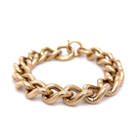 Vintage Victorian Chain Bracelet in 10k Yellow Go… - image 1