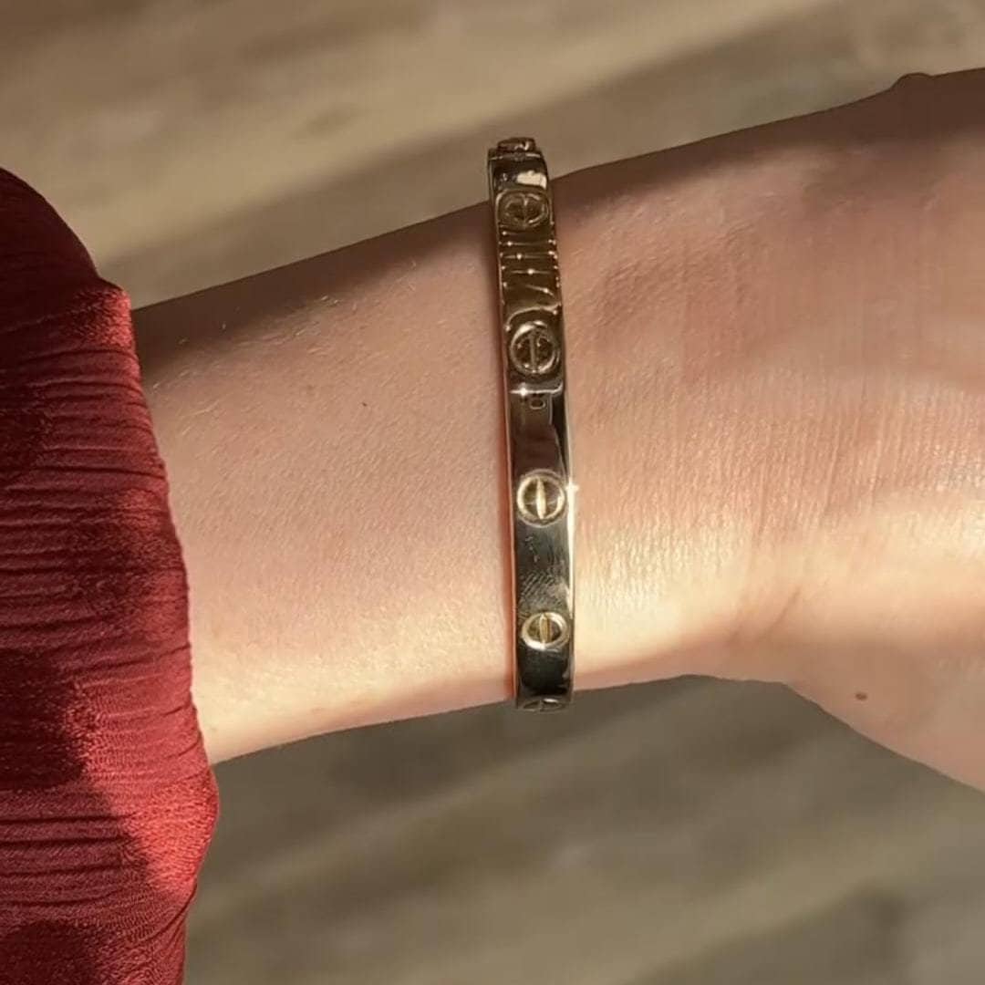 Scratched cartier love bracelet best sale