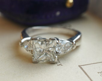 1.41 Princess Cut Diamond Engagement Ring in Platinum