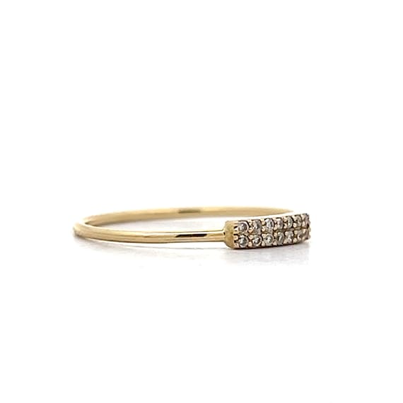 Diamond Stackable Pave Ring in Yellow Gold - image 3