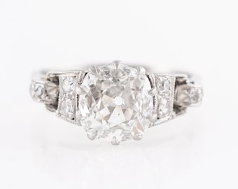 1.01 Art Deco Diamond Engagement Ring in Platinum