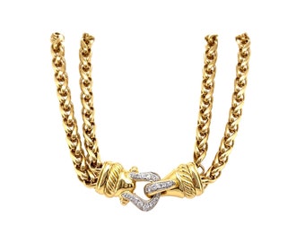 David Yurman Diamond Necklace in 18k Yellow Gold