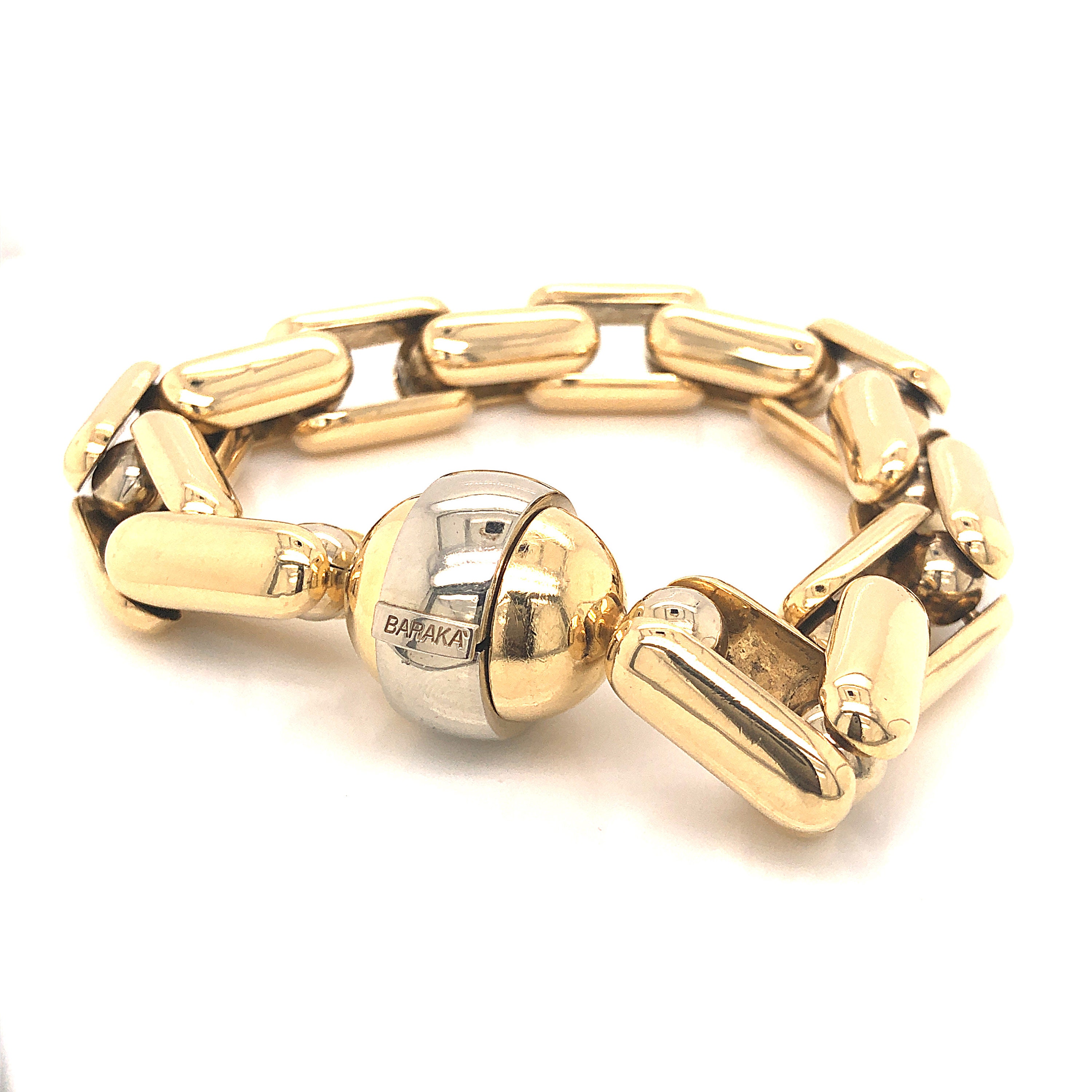 Baraka Diamond 18k Gold Bar Rubber Men's Bracelet | eBay