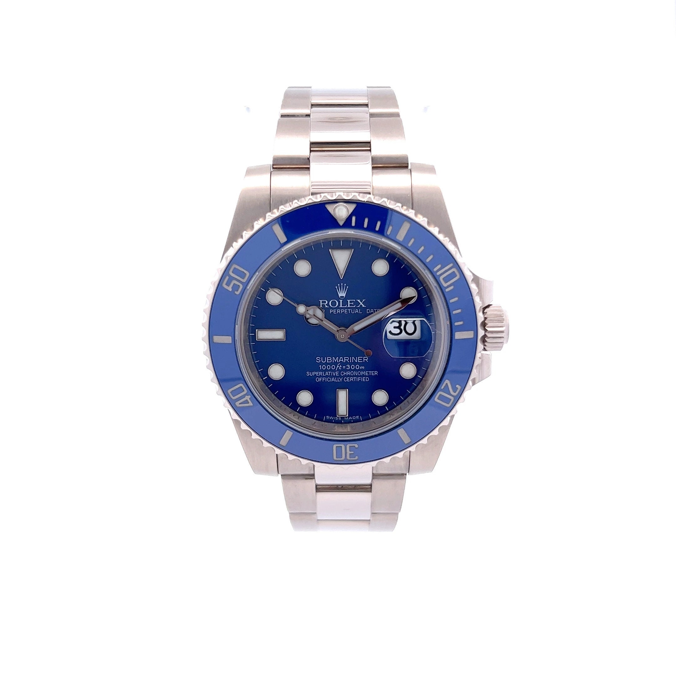 Rolex Submariner Date Smurf 18K White Gold Blue Dial Blue Bezel 1166191LB
