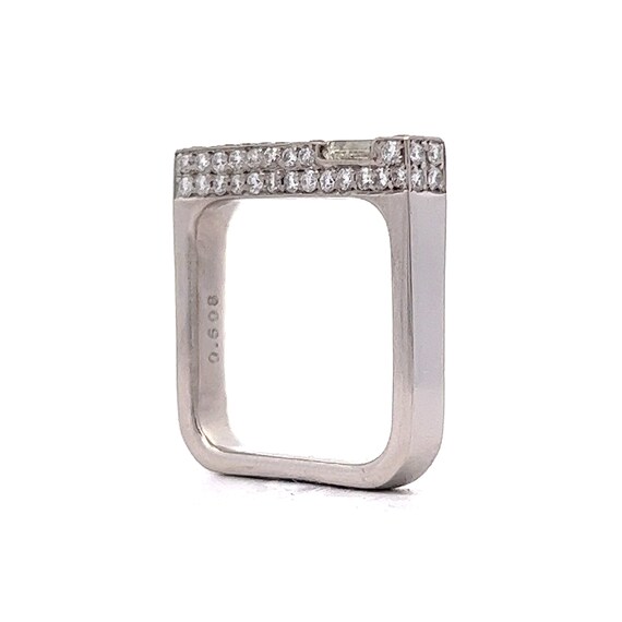 Diamond Stacking Square Bar Ring in Platinum - image 4