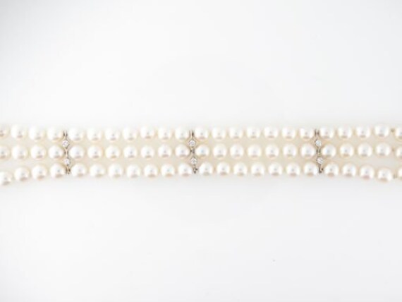 Antique Edwardian Three Strand Pearl Bracelet With Rhinestone Clasp Silver Plated Gift Idea Fashion Staple Unique!