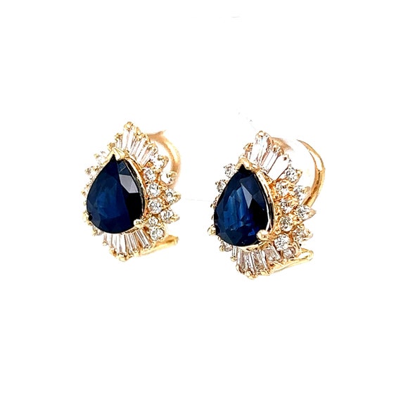 Sapphire & Diamond Ballerina Halo Earrings in 14k… - image 4