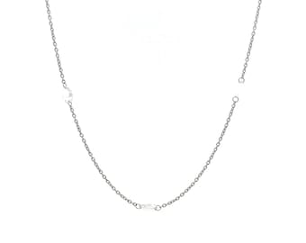 Collar de diamantes de talla rosa de 1,01 quilates en oro blanco de 18 k