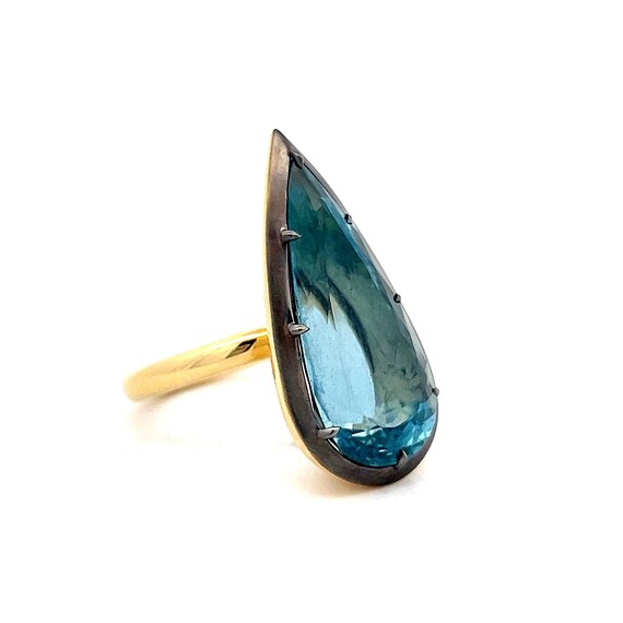 Vibrant Pear Aquamarine Statement Ring - image 7
