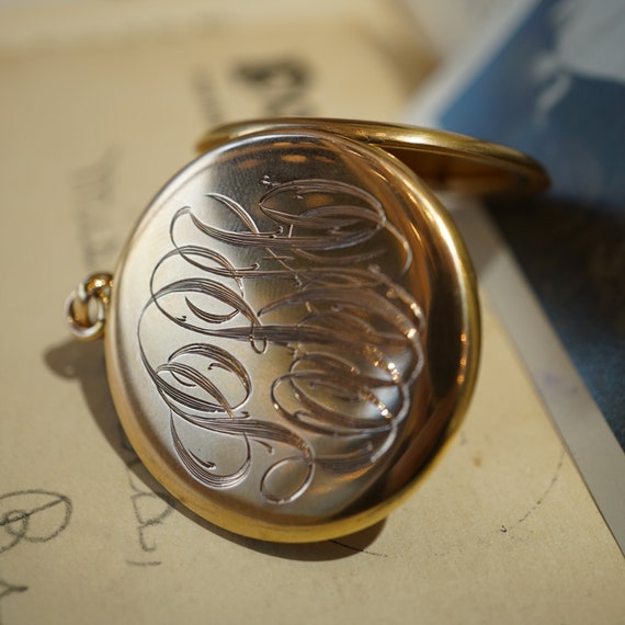 Victorian Engraved Locket in 10k Yellow Gold