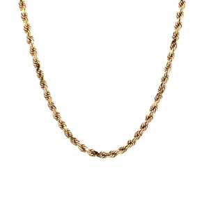 16&quot; Unisex Rope Chain Necklace in 14k Yellow Gold