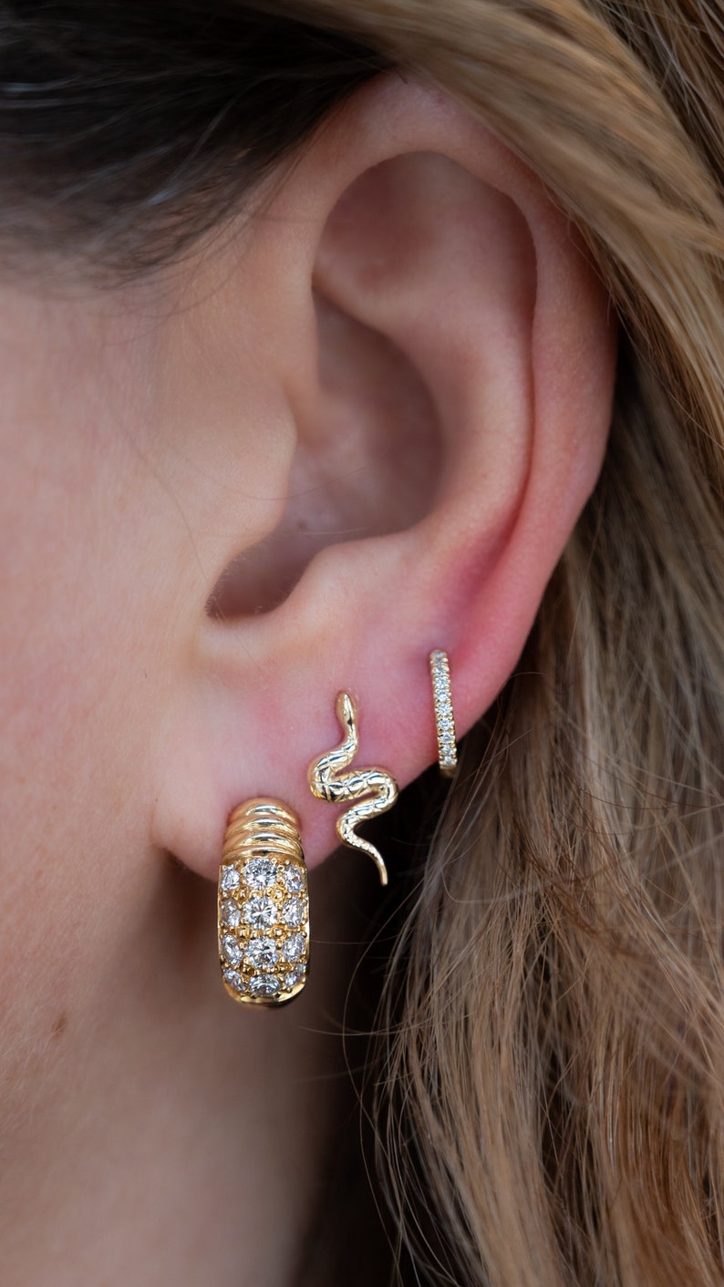 1.50 Round Brilliant Cut Diamond Earrings in 18k Yellow Gold zdjęcie 3