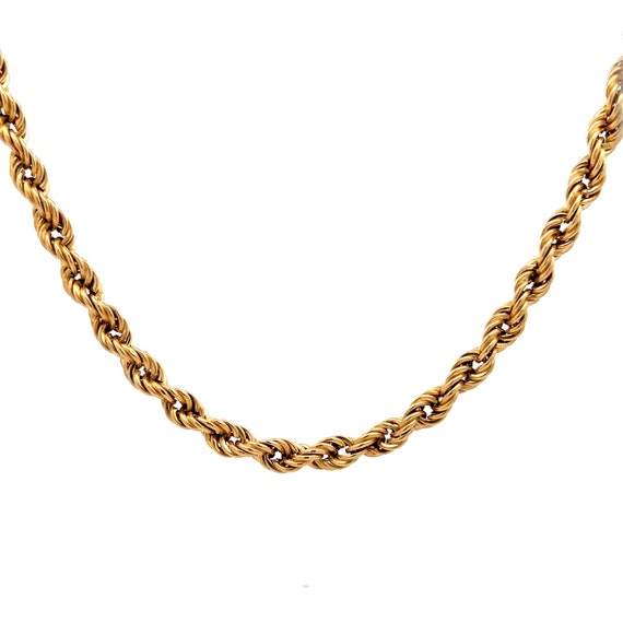 24 Inch Mens Rope Chain Necklace in 14k Yellow Go… - image 1