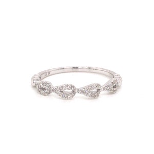 Pave Diamond Wedding Band in 14k White Gold