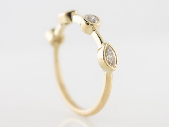 Marquise & Round Brilliant Cut Diamond Ring in Ye… - image 5