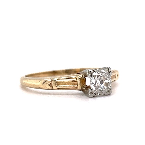 1/4 Carat Retro Solitaire Diamond Engagement Ring… - image 4