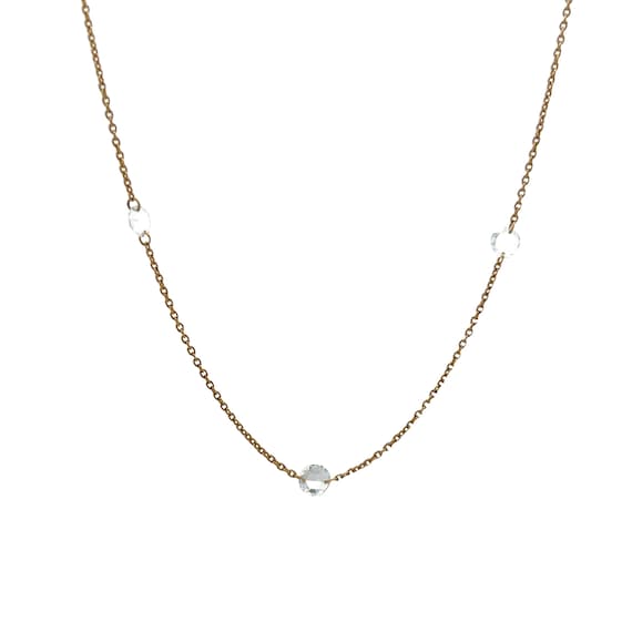 Rose Cut Diamond Necklace in 18k Yellow Gold