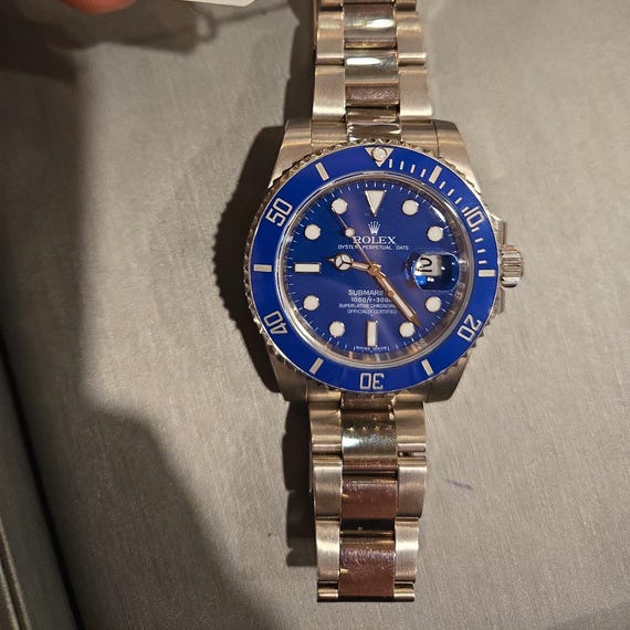 Rolex Submariner Date 'Smurf' 18K White Gold Blue Dial Blue Bezel