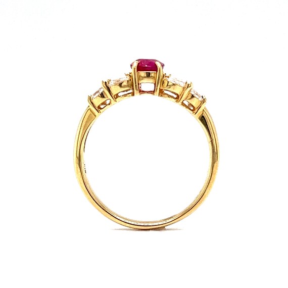 Ruby & Diamond Cluster Right Hand Ring in 18k Yel… - image 9