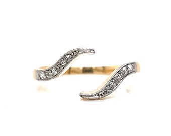 ON HOLD***Victorian Open Diamond Ring in 14k Yellow & White Gold