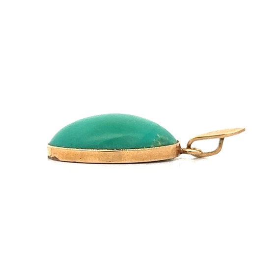 Vintage Cabochon Turquoise Pendant in 14k Yellow … - image 3
