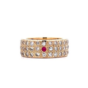 Diamond & Ruby Cocktail Ring in 14k Yellow Gold