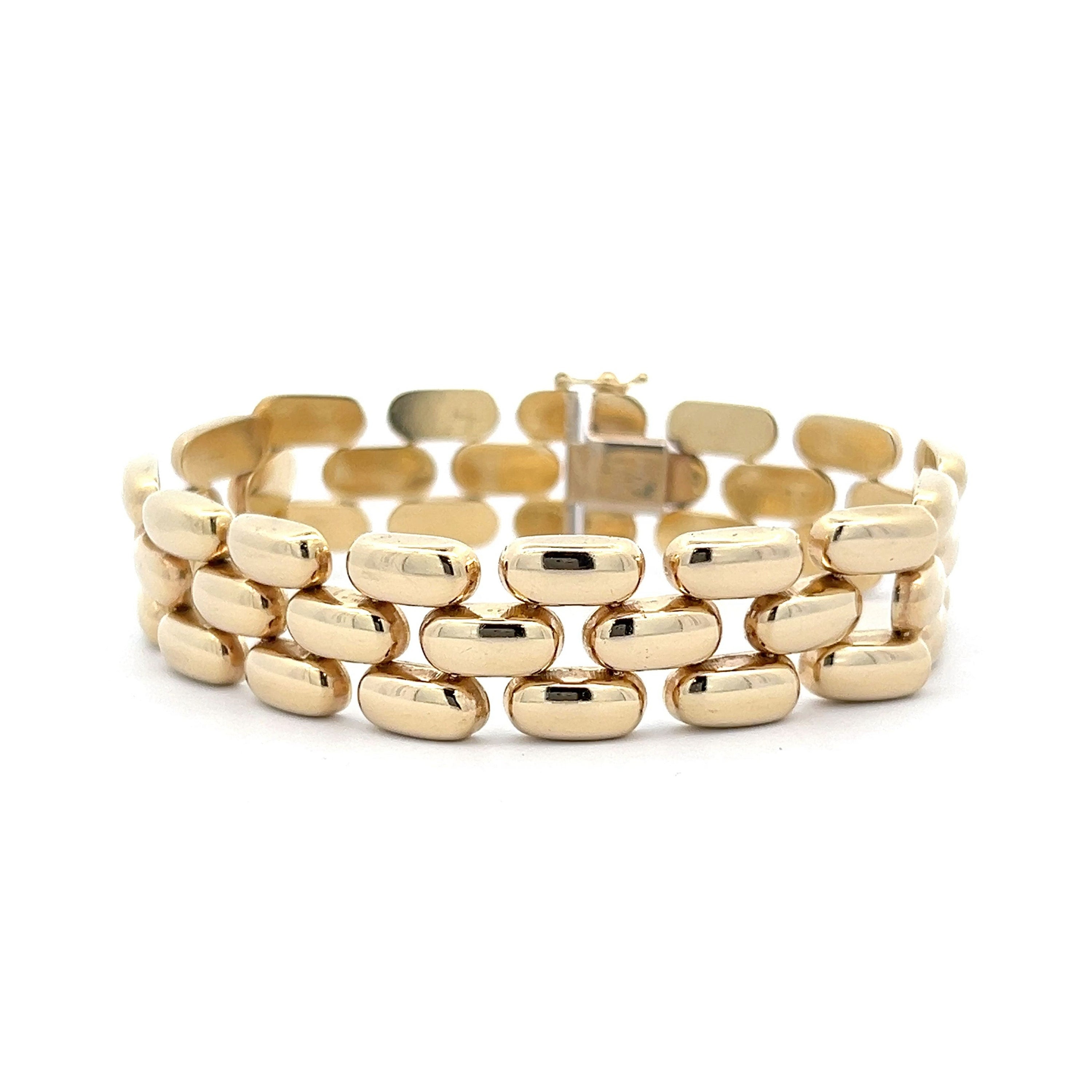 Gold panther link bracelet best sale