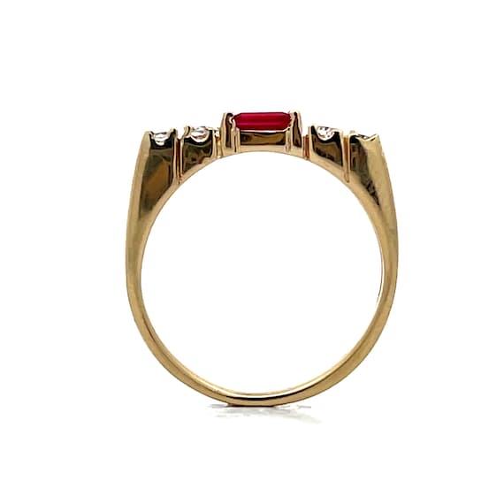 Ruby & Diamond Stacking Ring in 14k Yellow Gold - image 5
