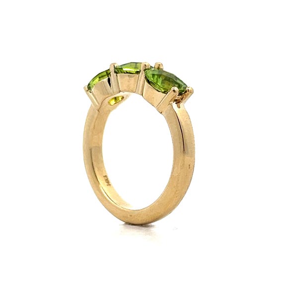 ペリドット 3 ストーン スタッキング リング 14K ゴールド - Etsy 日本