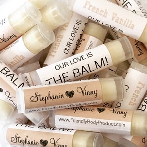 Wholesale Lip Balms - Beeswax Lip Balms - Custom Lip Balms Natural Lip Balm- Lip Balm Gift Wedding Bridal Label Chapstick Shower Gift