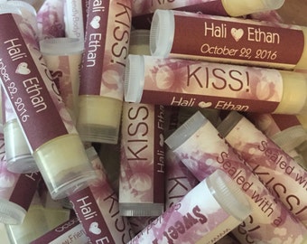 Custom Lip Balms - Vegan Lip Balms - Low Minimum, Cocoa Butter, Essential Oil - Lip Balm Gift Wedding Bridal Label Chapstick Shower Gift