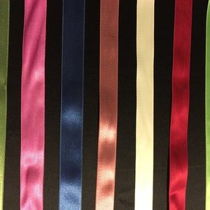 Vintage Ribbons.10 Yards of Double Faced Satin Ribbons, 7/8” Wide, Made in Taiwan. image 1