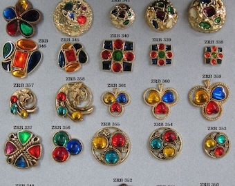 29 Vintage European Acrylic  Buttons. Made in Europe