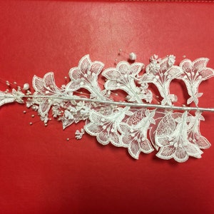 Vintage Flower Blossom Branch Wedding White flowers for Bride,Embellished Hair Flower, Hair comb, Wedding,Bridal flower hair accessories. image 2