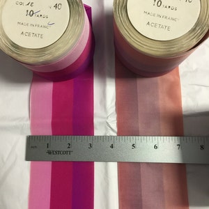 Vintage  Stripe Ribbon. Made in France. Sold by 10 Yards one Roll. Acetate Ribbon, Stripe Ribbons, French Ribbon.
