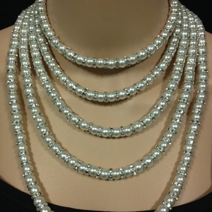 Statement Pearl Necklace, Acrylic Japanese Pearls Necklace. Free Shipping in the United States