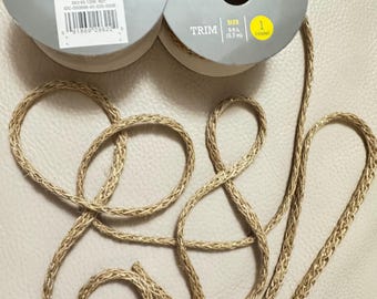 Golden Metallic Ribbon Braid, Spritz, Braided Trim,Jute Ribbon.