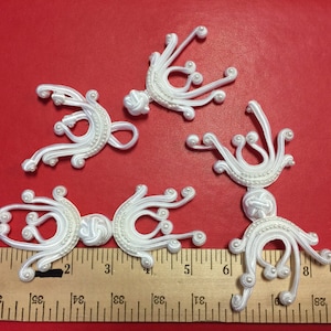 2 Pairs of White Pearl Frog Closure. Sewing,frog closure, notions,purse notions,craft supplies,fasteners.Decorative toggles,Fabric Toggles,